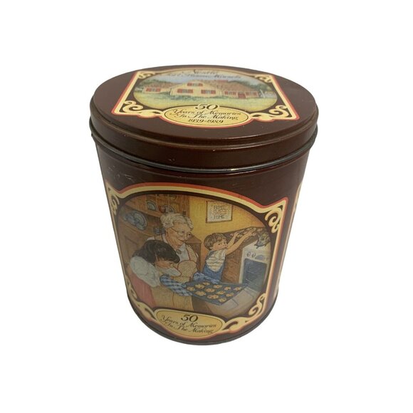 Vintage 1989 Nestle Toll House 50th Anniversary Cookie Tin Retro Decor Empty - Picture 2 of 9